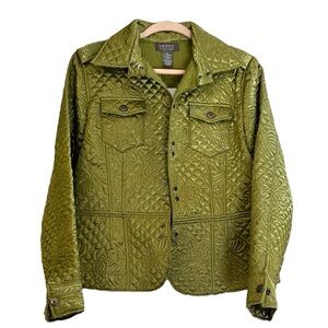 MOTTO QVC BRAND QUILTED SHIMMERY JACKET SAGE GREEN SIZE LARGE NEW WITH TAGS